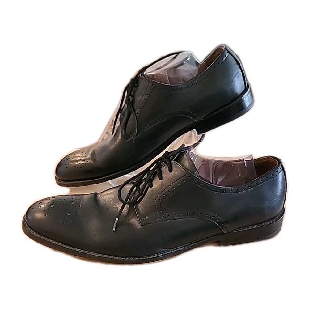 Aston Grey Miller Men Derby Brogue Dress Shoes Black Leather‎ Size 11